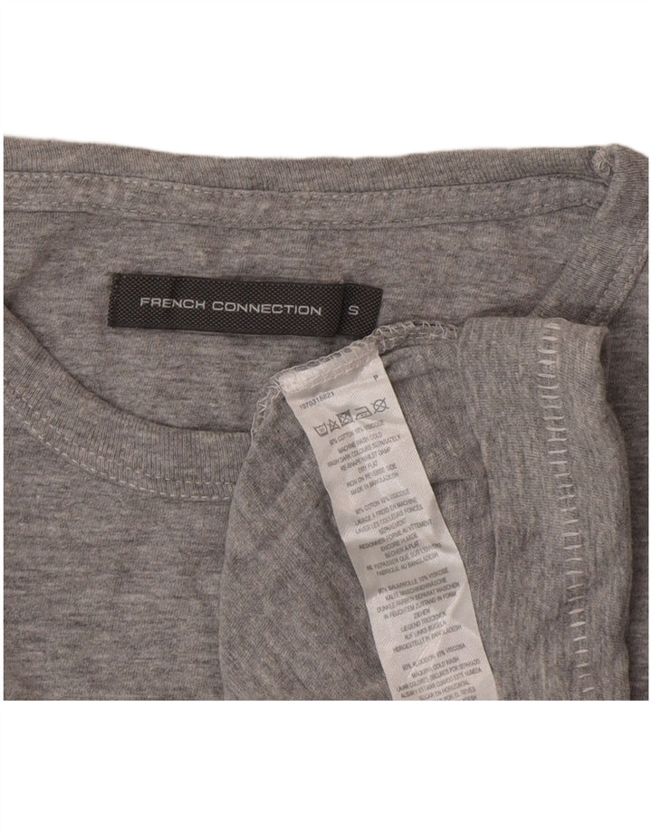 French Connection Damen T-Shirt Top UK 10 Small Grau Baumwolle
