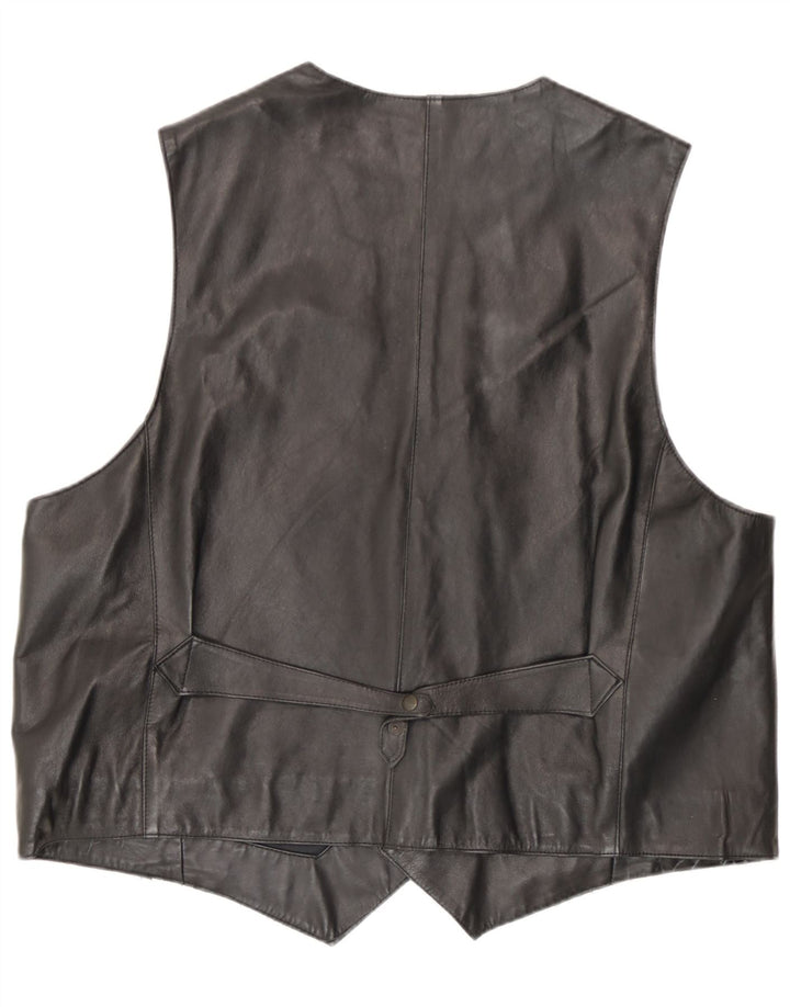 Vintage Herren Lederweste Groß Schwarz