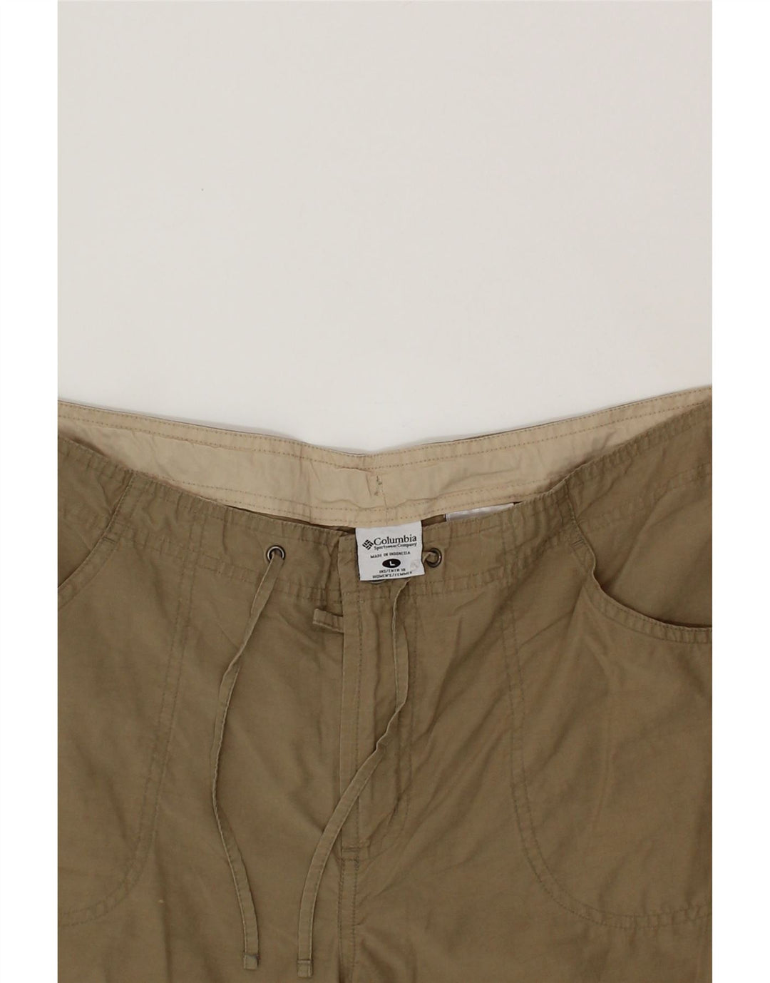 COLUMBIA Womens Bermuda Shorts Large W34 L18 Beige Cotton Vintage Columbia and Second-Hand Columbia from Messina Hembry 