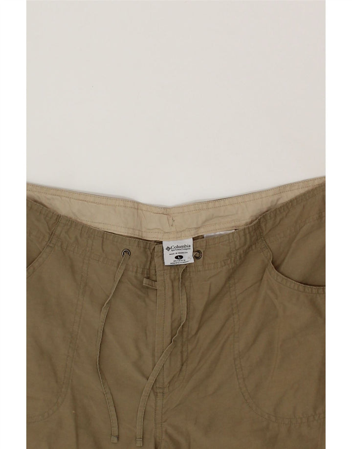 COLUMBIA Womens Bermuda Shorts Large W34 L18 Beige Cotton Vintage Columbia and Second-Hand Columbia from Messina Hembry 