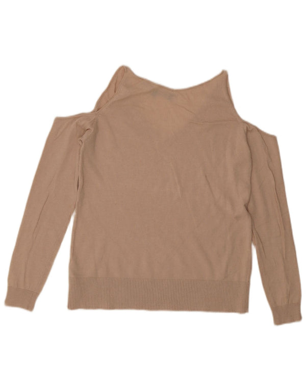 French Connection Damen-Pullover, bauchfrei, übergroß, V-Ausschnitt, Gr. 6, XS, Beige