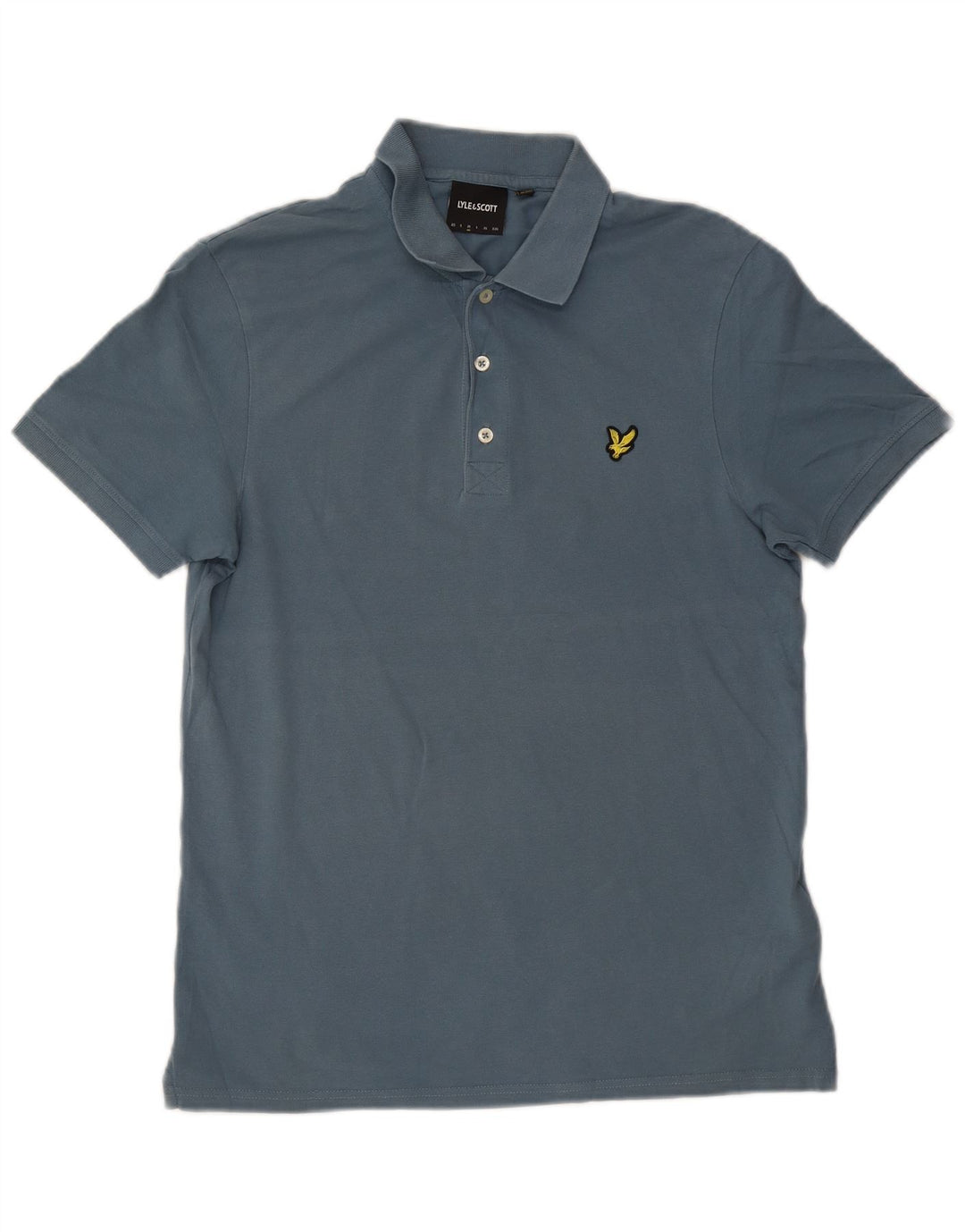 Lyle & Scott Herren-Poloshirt aus mittelblauer Baumwolle