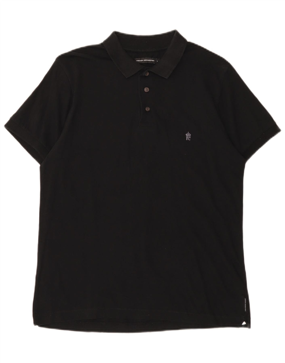 French Connection Herren-Poloshirt, groß, aus schwarzer Baumwolle