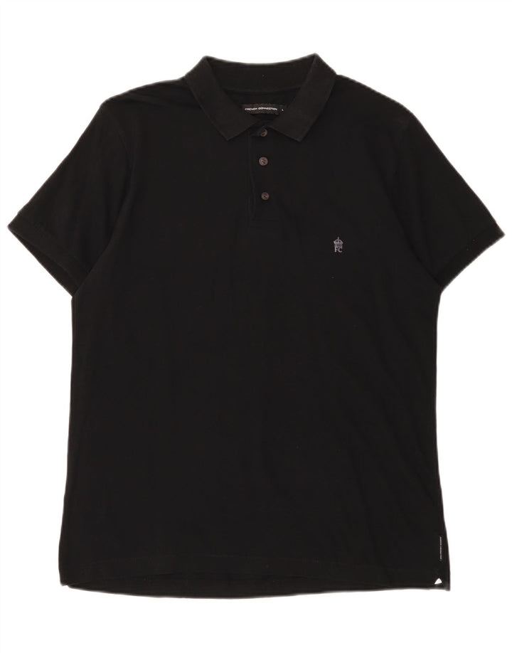 French Connection Herren-Poloshirt, groß, aus schwarzer Baumwolle