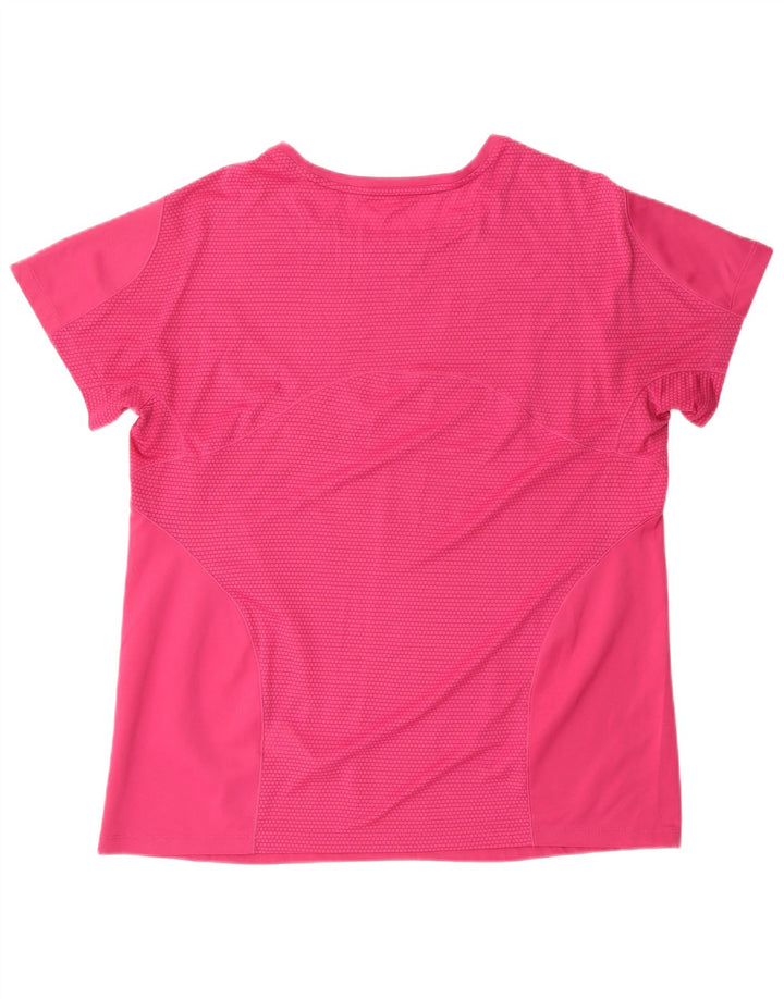 Adidas Damen T-Shirt Top UK 18 XL Rosa Polyester