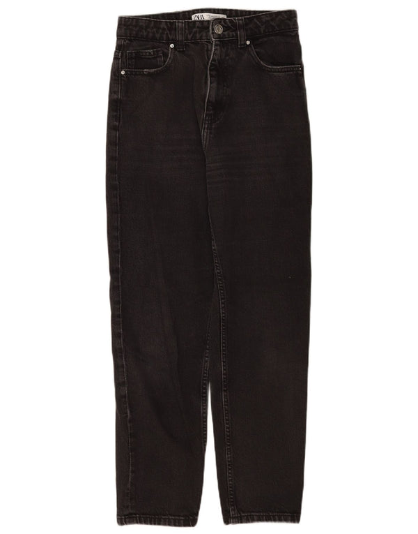 Zara Damen Straight Jeans EU 36 XS W26 L26 Schwarz