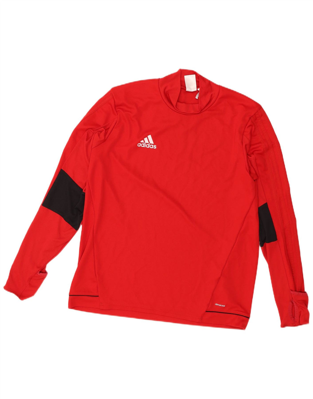 Adidas Herren Climacool Top Langarm Großes rotes Farbblock-Polyester