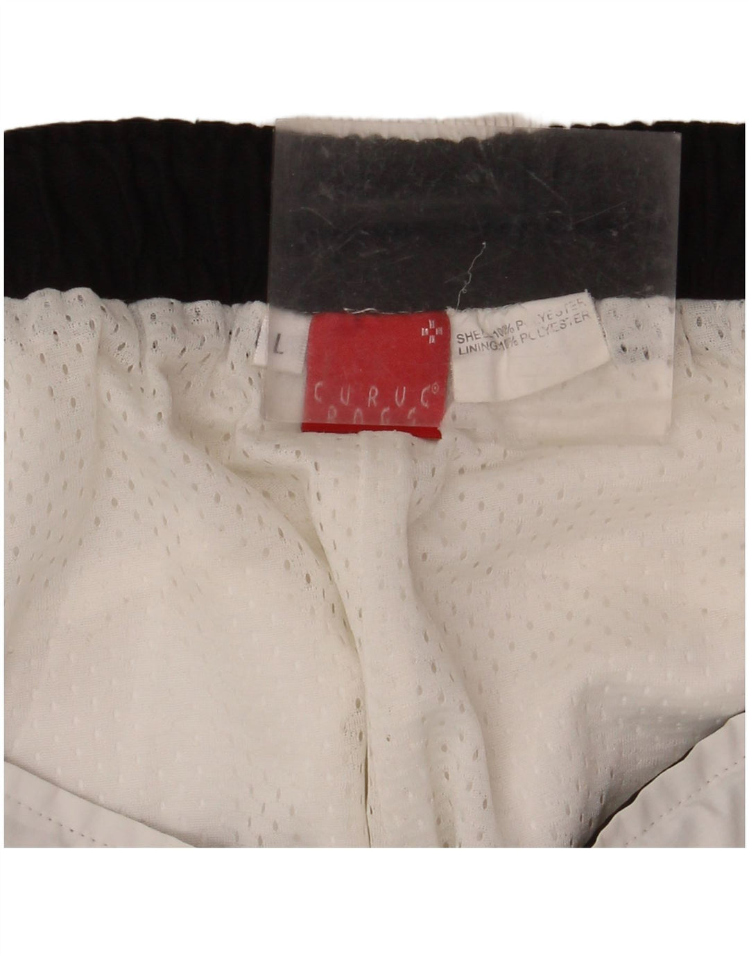 VINTAGE Herren-Sportshorts, groß, aus weißem Polyester