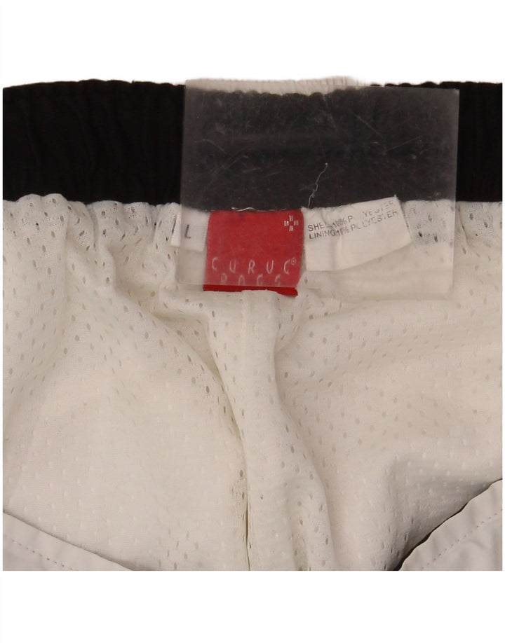 VINTAGE Herren-Sportshorts, groß, aus weißem Polyester