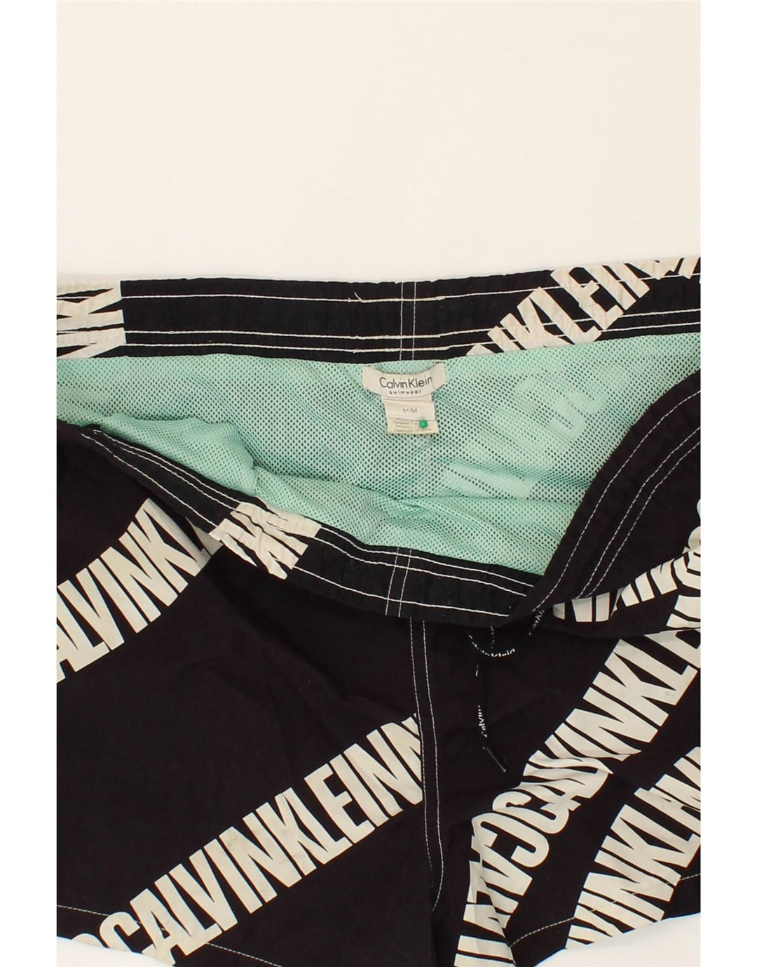 CALVIN KLEIN Herren Badeshorts mit Grafik, mittelschwarz, Polyester