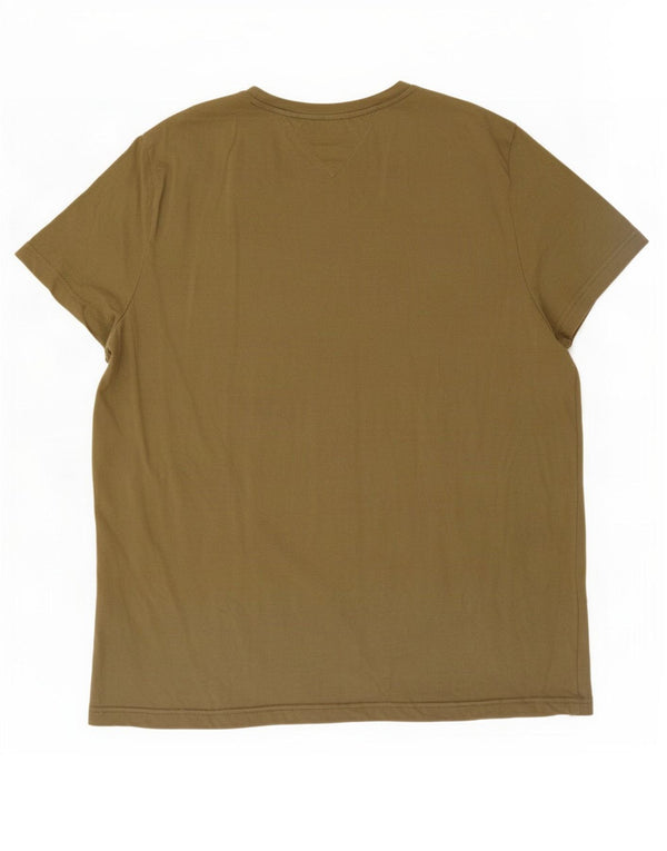 Tommy Hilfiger Herren Slim Fit Grafik T-Shirt Top 3XL Khaki Baumwolle