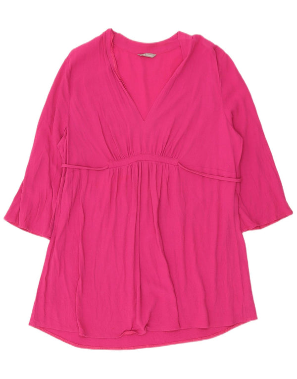 Marks & Spencer Damen Tunikakleid mit 3/4-Ärmeln, UK 20 2XL, rosa Viskose