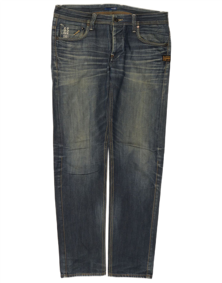 G-Star Herren Slim Jeans W32 L32 Blaue Baumwolle