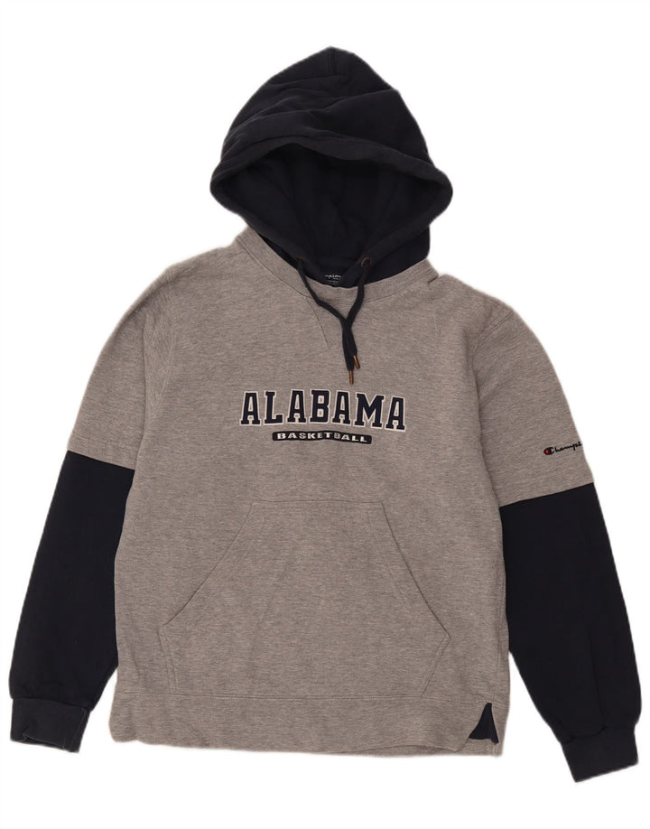 Champion Herren-Kapuzenpullover „Alabama Graphic“, Größe S, Grau, Colourblock-Baumwolle