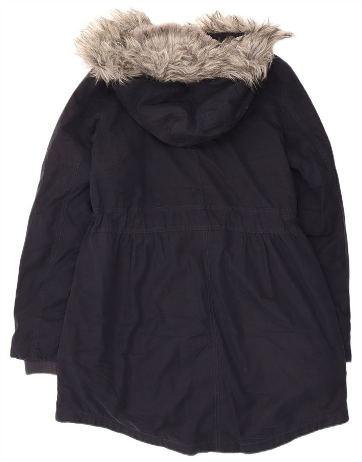 Oasis Damen-Sherpa-Parka mit Kapuze, UK 10, Größe S, Marineblau, Polyester