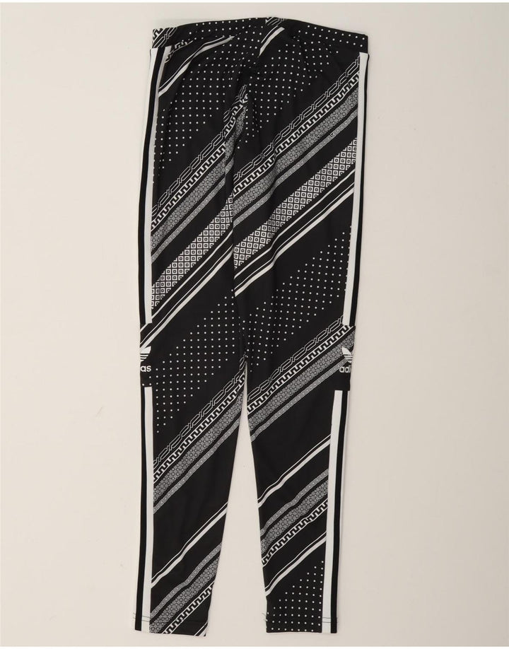 Adidas Damen Graphic Leggings UK 12 Mittelschwarz gestreift Polyester
