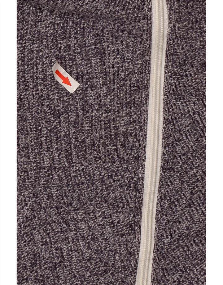 DC Herren-Kapuzenpullover mit Reißverschluss, mittelgrau gefleckte Baumwolle