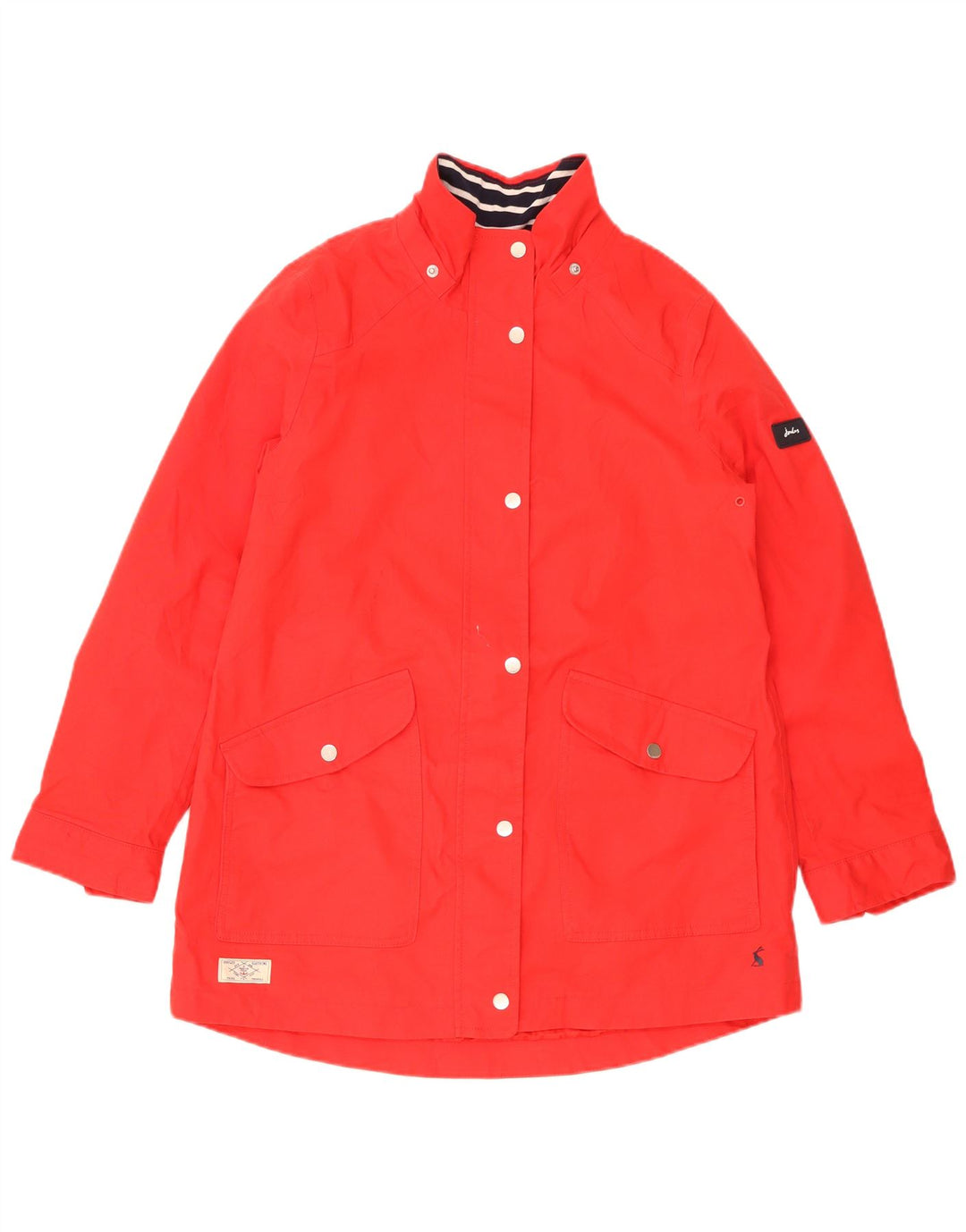 Joules Damen Übergroße Regenjacke UK 10 Small Rot Baumwolle