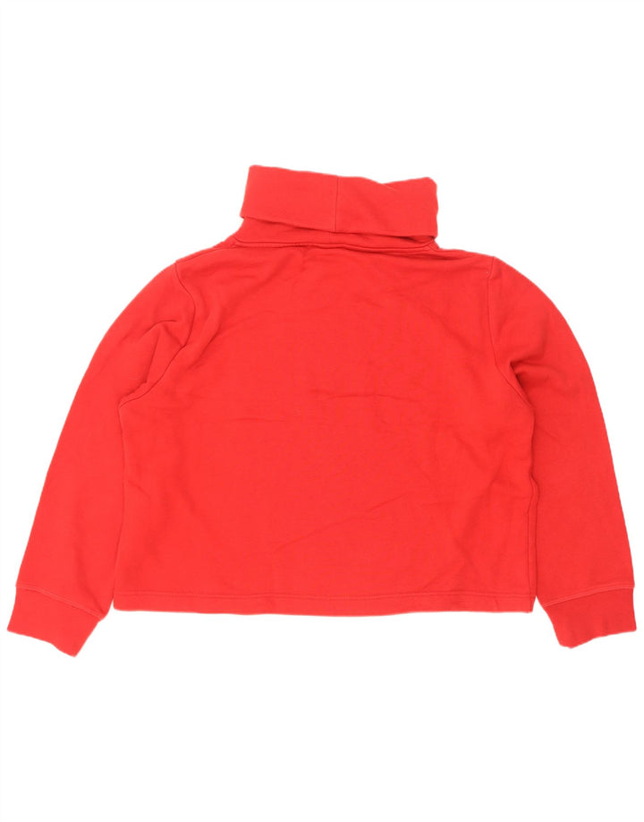 Zara Damen-Sweatshirt mit Rollkragen, übergroß, kurz geschnitten, UK 18, XL, Rot