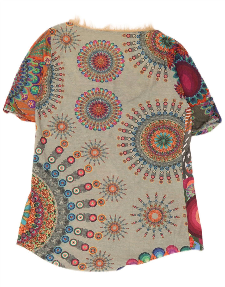 Desigual Damen-Blusenoberteil, UK-Größe 44, groß, mehrfarbig, mit Blumenmuster