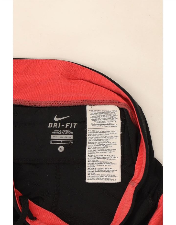 Nike Damen Dri Fit Leggings UK 8 Small Schwarz Colourblock Polyester