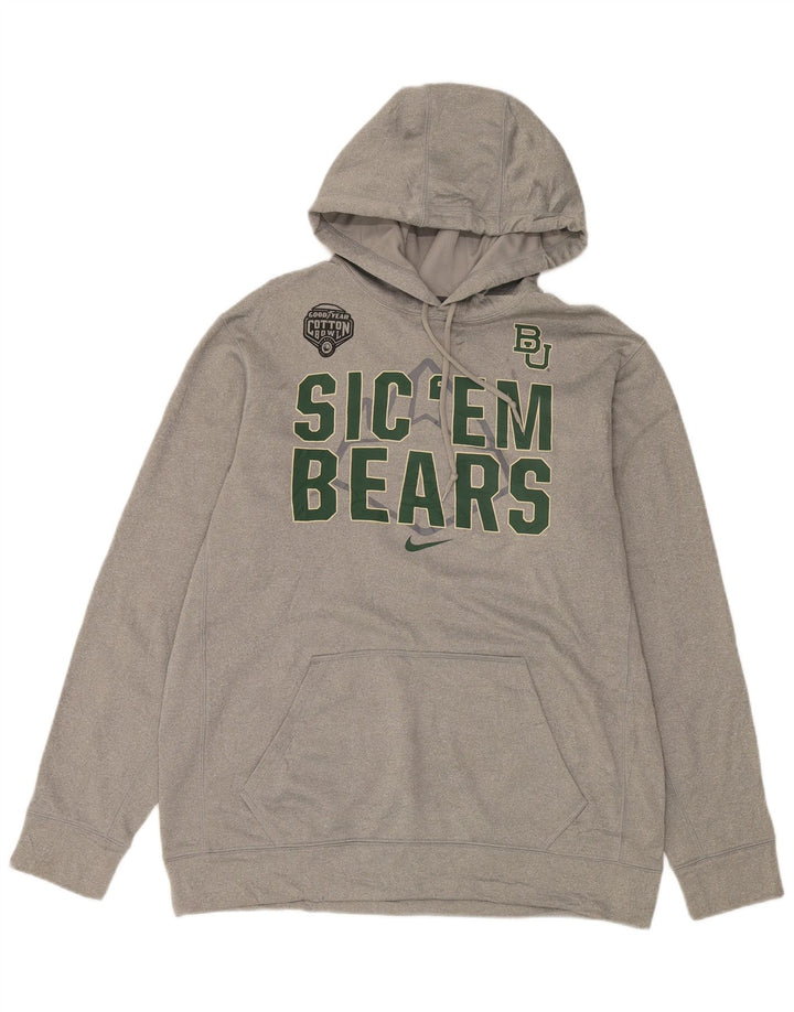 Nike Herren Baylor Bears Grafik-Kapuzenpullover, groß, grau, Polyester
