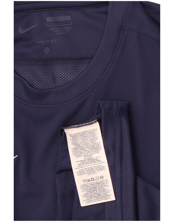 NIKE Herren Dri Fit Slim Fit Top Langarm Groß Marineblau Polyester