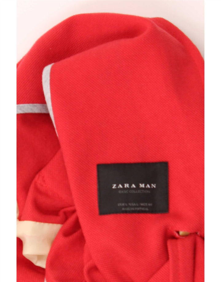 Zara Herren-Blazerjacke mit 2 Knöpfen, UK 40, große rote Baumwolle