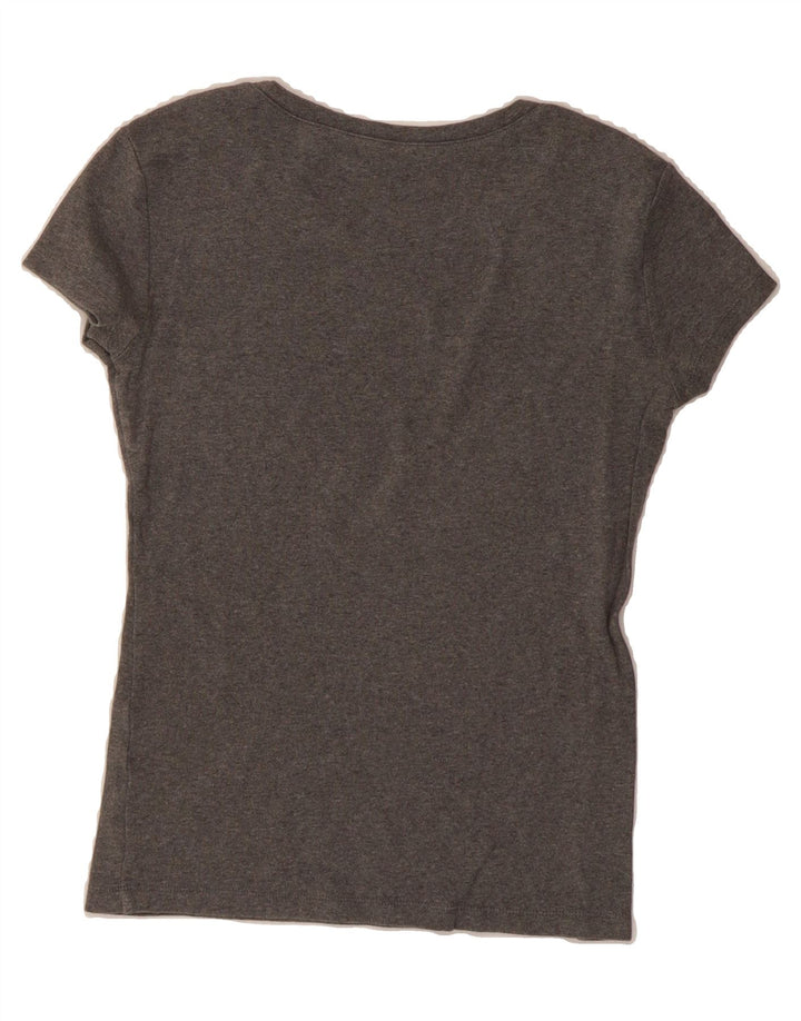 TOMMY HILFIGER Womens T-Shirt Top UK 12 Medium Grey Cotton Vintage Tommy Hilfiger and Second-Hand Tommy Hilfiger from Messina Hembry 