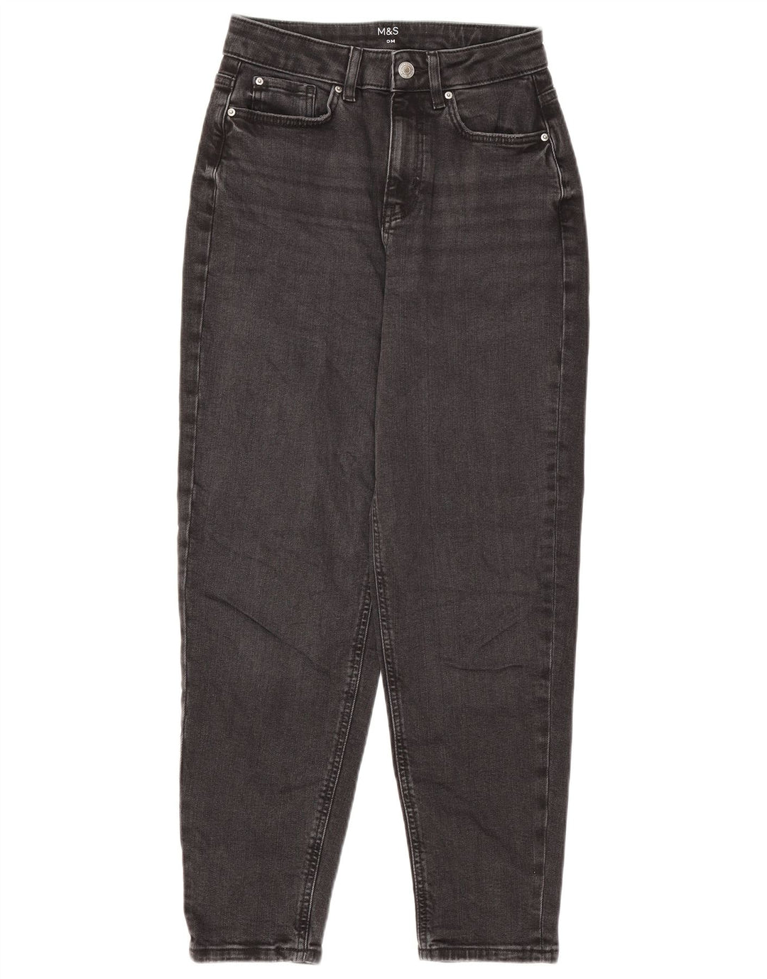 MARKS & SPENCER Damen Tapered Jeans UK 8 Small W26 L26 Graue Baumwolle