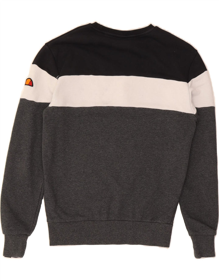 ELLESSE Mens Sweatshirt Jumper Small Multicoloured Colourblock Cotton Vintage Ellesse and Second-Hand Ellesse from Messina Hembry 