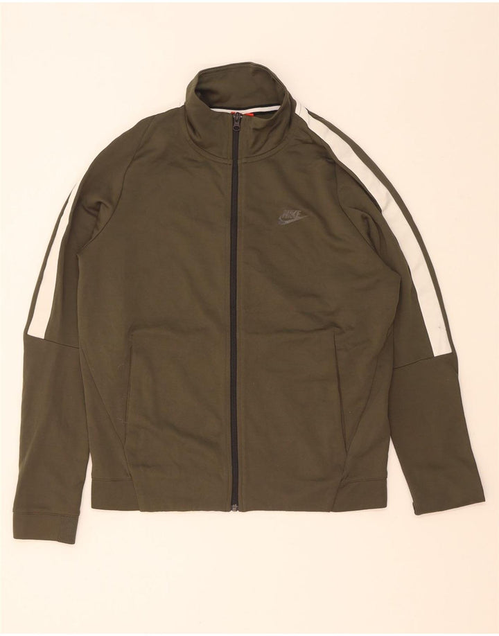 Nike Herren-Trainingsanzug-Oberteiljacke, mittlere Khaki-Farbblock-Baumwolle