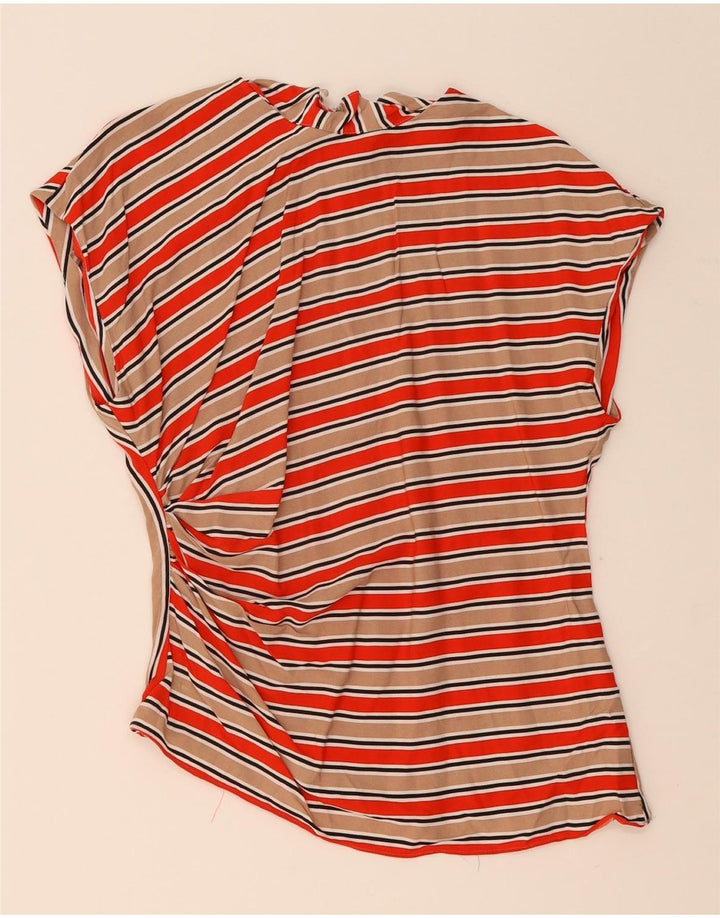 ZARA Damen Blusenoberteil UK 12 Medium Mehrfarbig gestreift