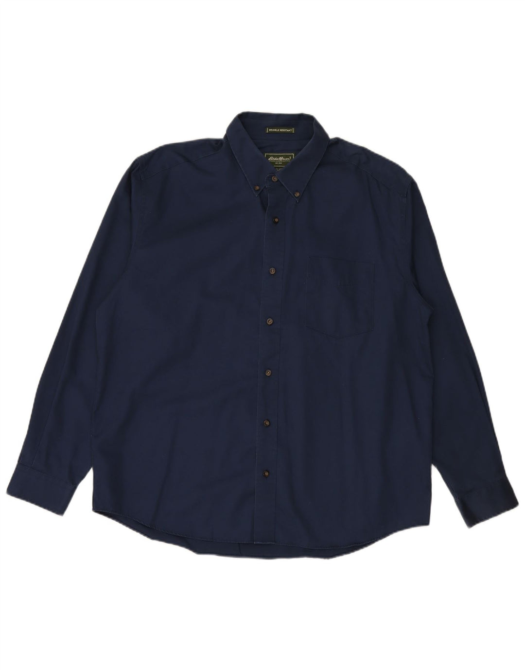 EDDIE BAUER Herren-Hemd, knitterfrei, groß, marineblau, Baumwolle