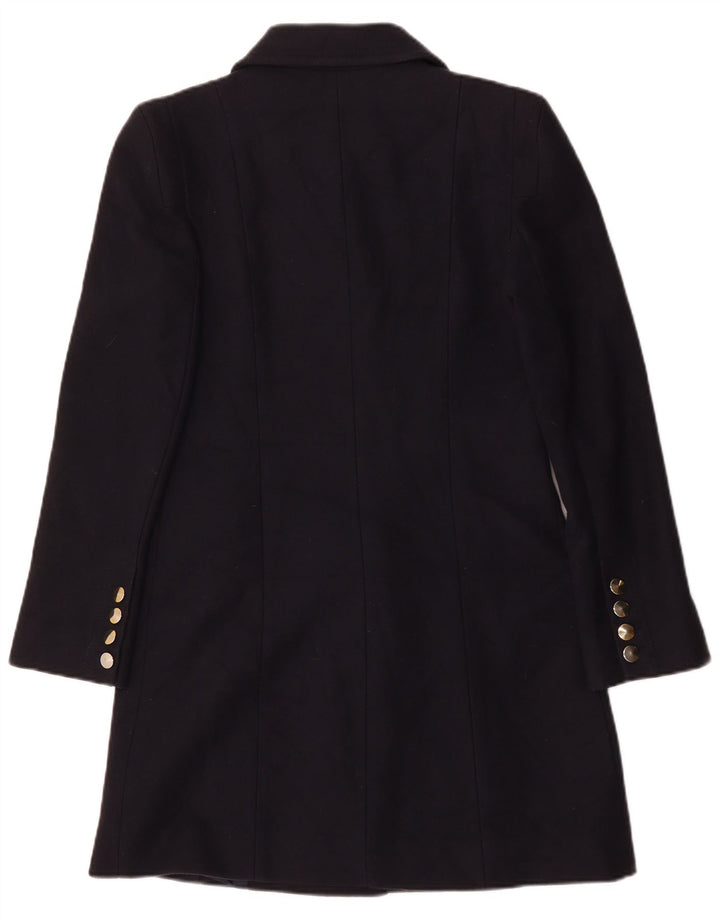 Hobbs Zweireihiger Damenmantel UK 10 Small Marineblaue Schurwolle