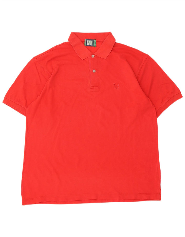 Sergio Tacchini Herren-Poloshirt, große rote Baumwolle