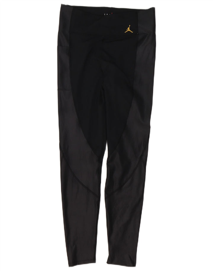 Jordan Damen Tight Fit Leggings UK 12 Mittelschwarzes Colourblock-Polyester