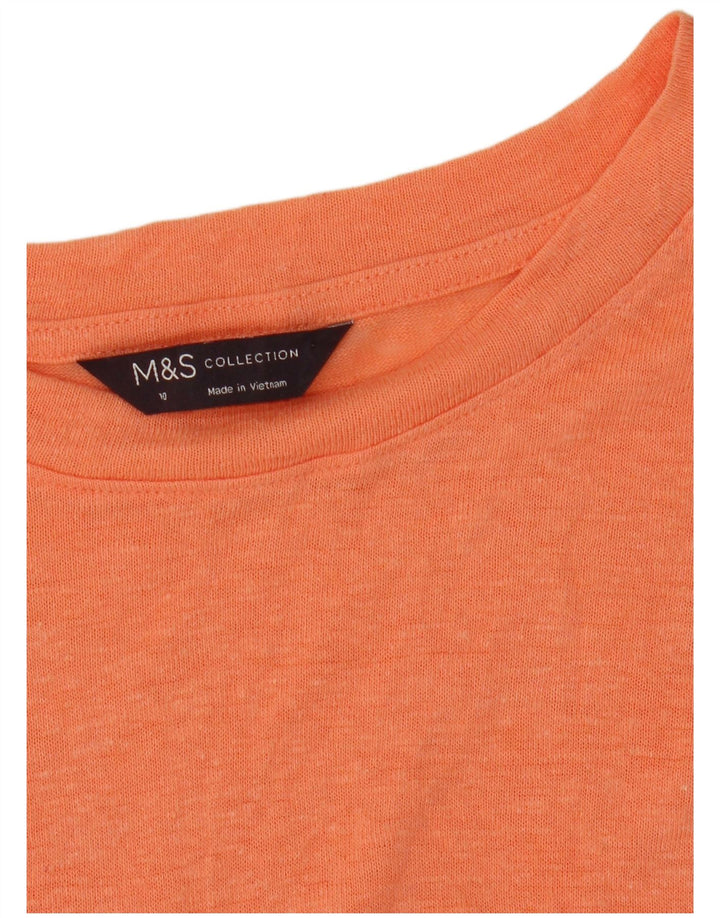 Marks & Spencer Damen Crop Oversize T-Shirt Top UK 10 Small Orange
