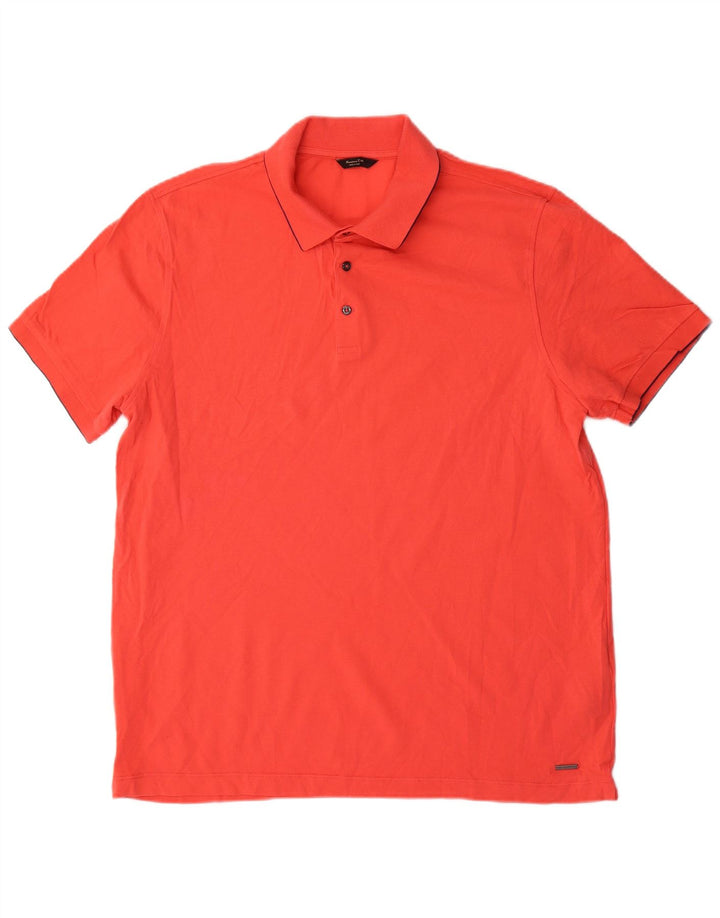 Massimo Dutti Herren Poloshirt XL Rot Baumwolle