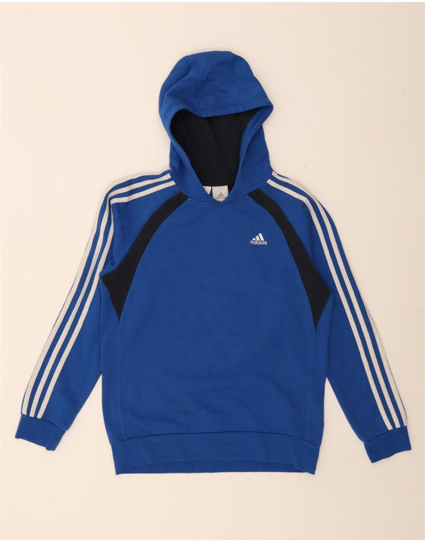 Adidas Jungen Kapuzenpullover, 13–14 Jahre, blaue Farbblock-Baumwolle
