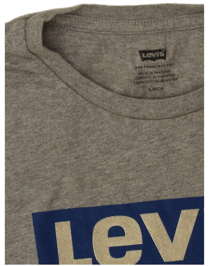 Levi's Herren-T-Shirt mit Grafik, Größe S, grau gesprenkelte Baumwolle