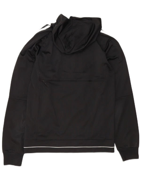 Adidas Mens Hooded Tracksuit Top Jacket Small Black Polyester