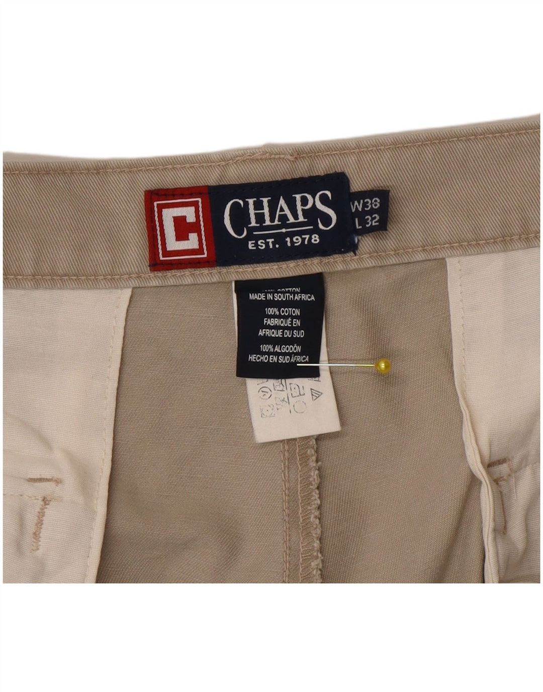 Chaps gerade Cargohose für Herren, W38, L32, graue Baumwolle