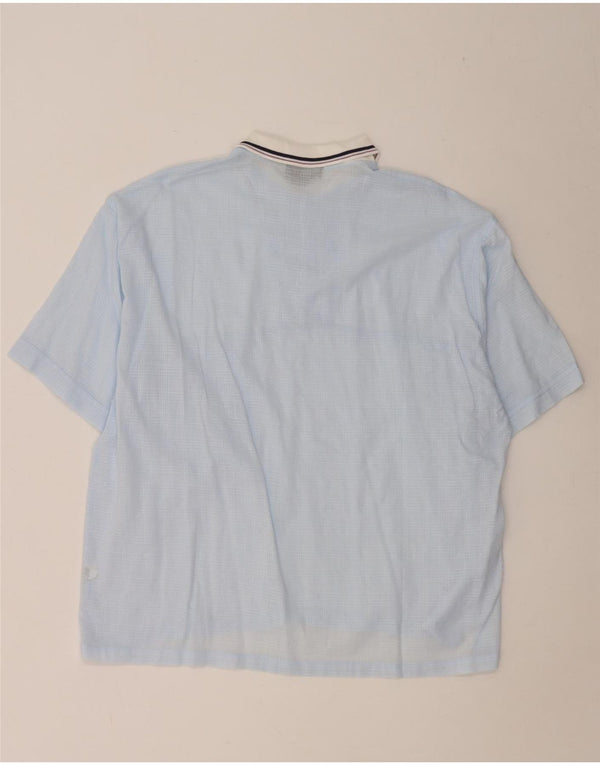 Rodrigo Herren Kurzarm-Pulloverhemd IT 52 Large Blau Baumwolle