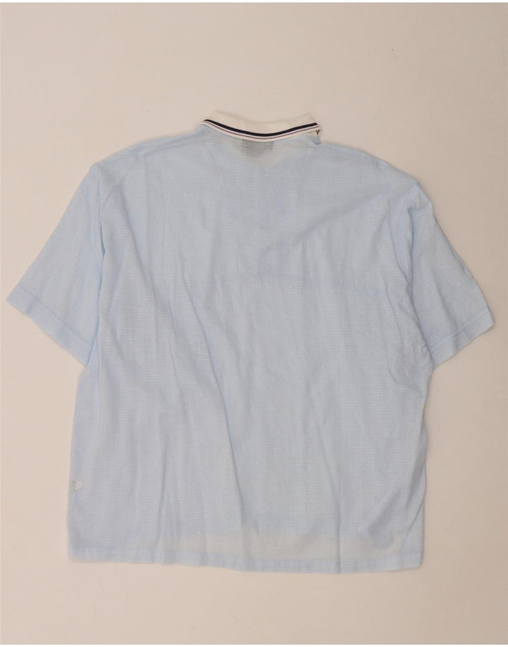 Rodrigo Herren Kurzarm-Pulloverhemd IT 52 Large Blau Baumwolle