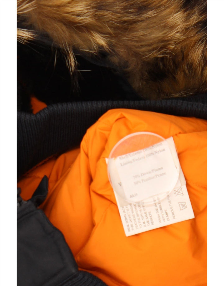 Goose & Gander Herren-Bomberjacke mit Kapuze, gepolstert, Größe 48, mittelschwarzes Nylon