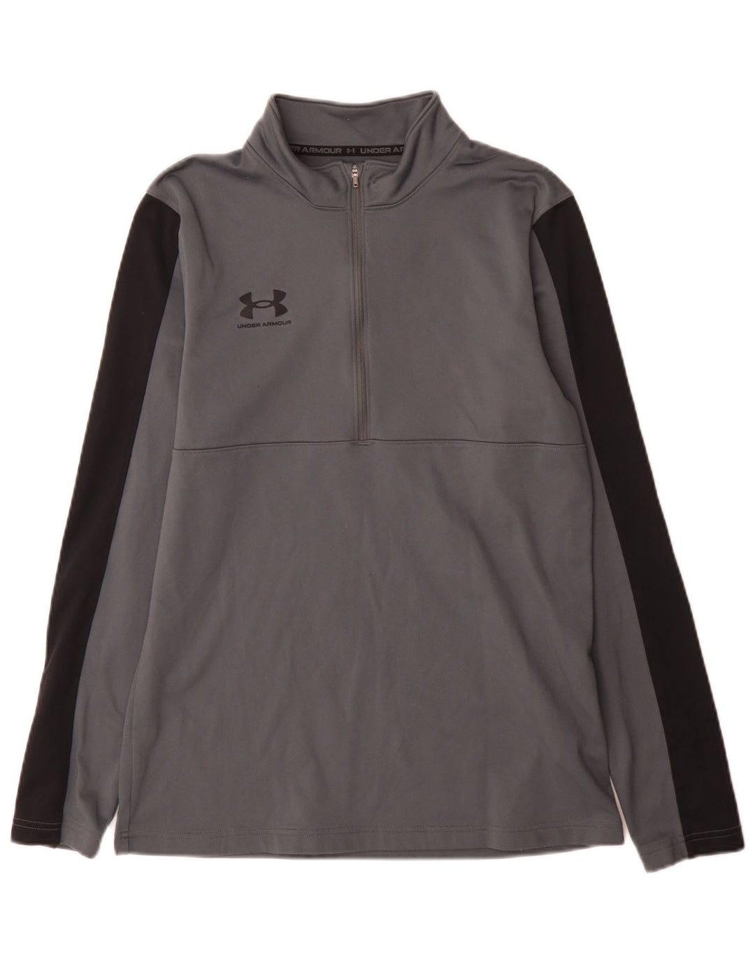Under Armour Damen-Top mit Reißverschluss, reguläre Passform, langärmlig, mittelgrau, Sport