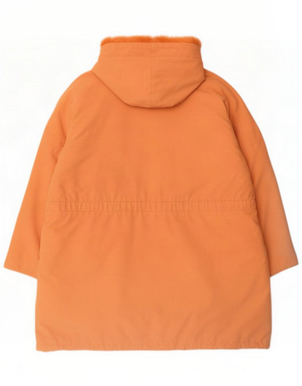 Vintage Damen-Parka mit Kapuze, übergroß, UK 22 3XL Orange