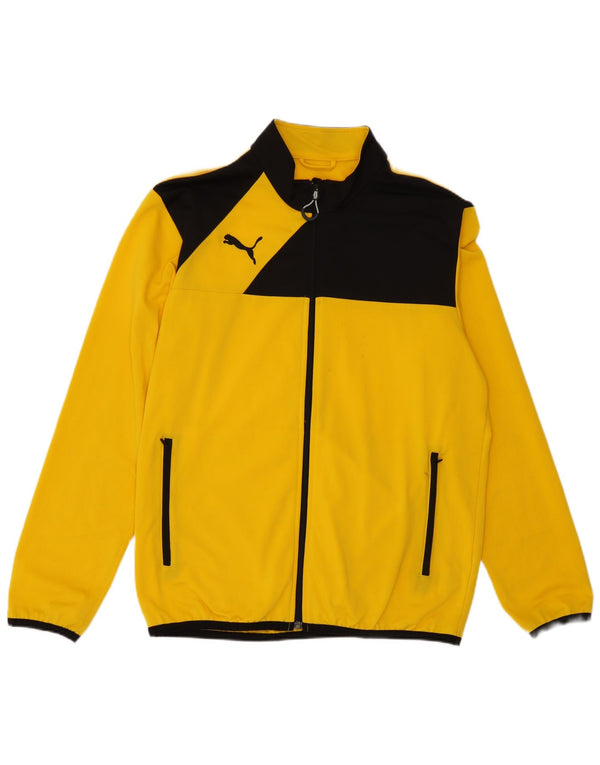 Puma Herren-Trainingsanzugoberjacke aus mittelgelbem Colourblock-Polyester