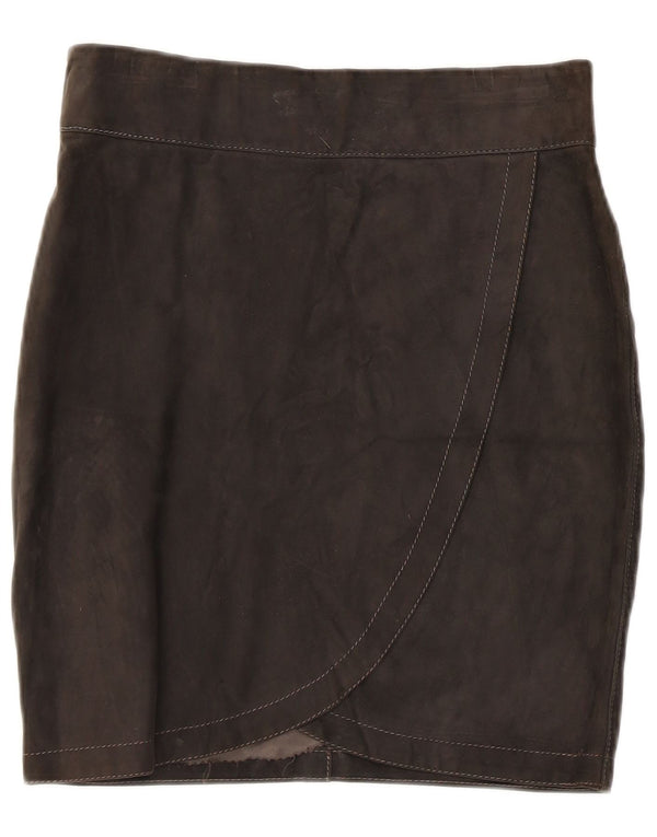 Vintage Damen Wildlederrock W28 Medium Schwarz